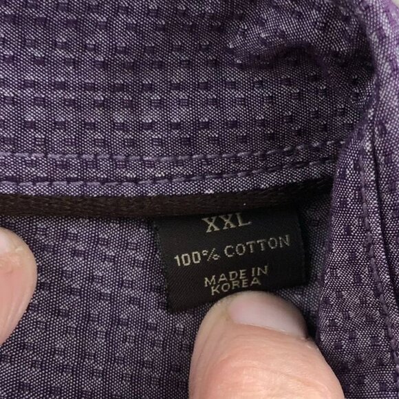Tasso Elba Mens Shirt Size XXL Purple Textured Short-Sleeve Button Up Casual - Picture 4 of 8